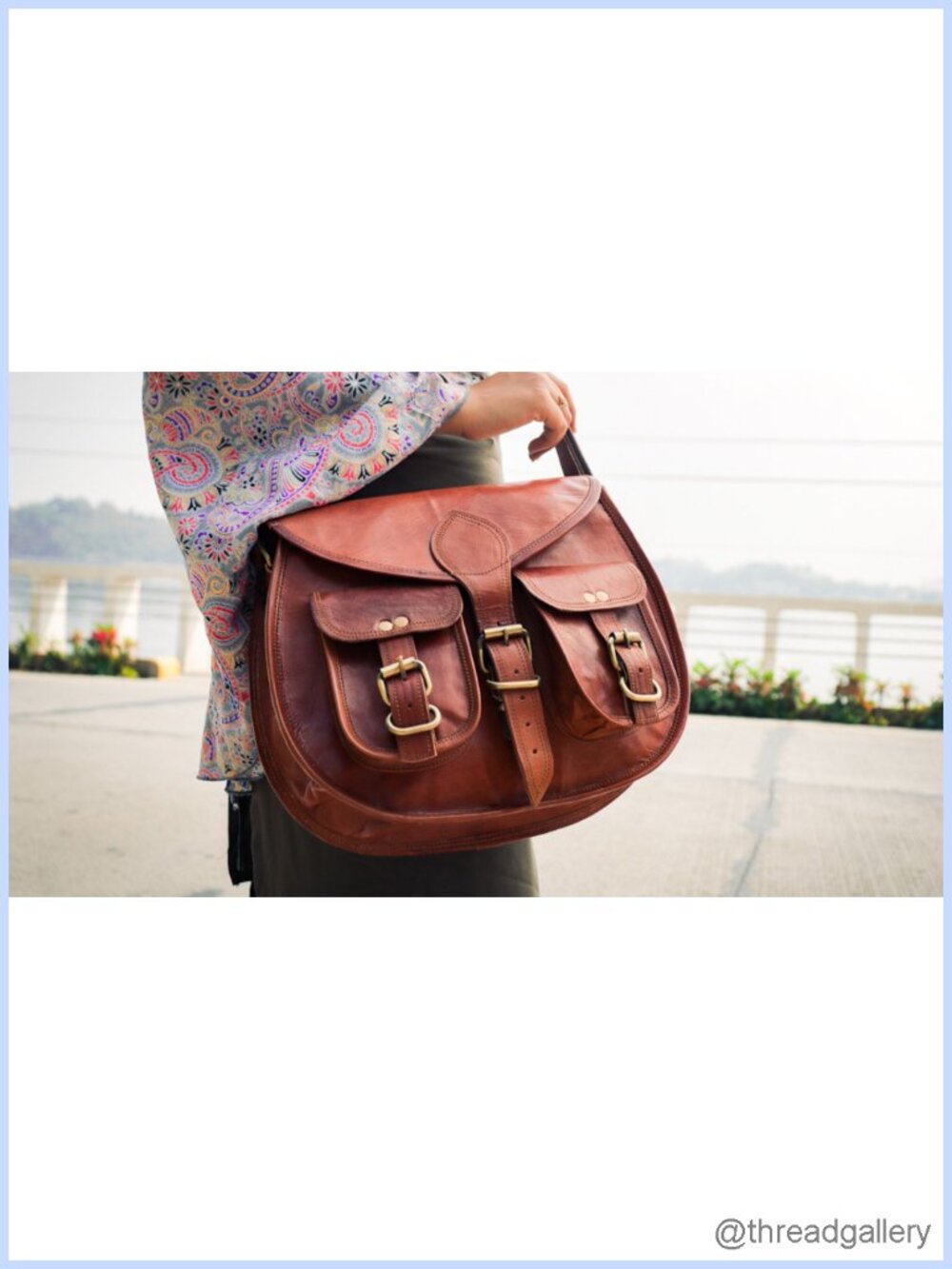 Genuine Leather Vintage Hobo Crossbody Handbag Travel Ladies Purse - Picture 6 of 6